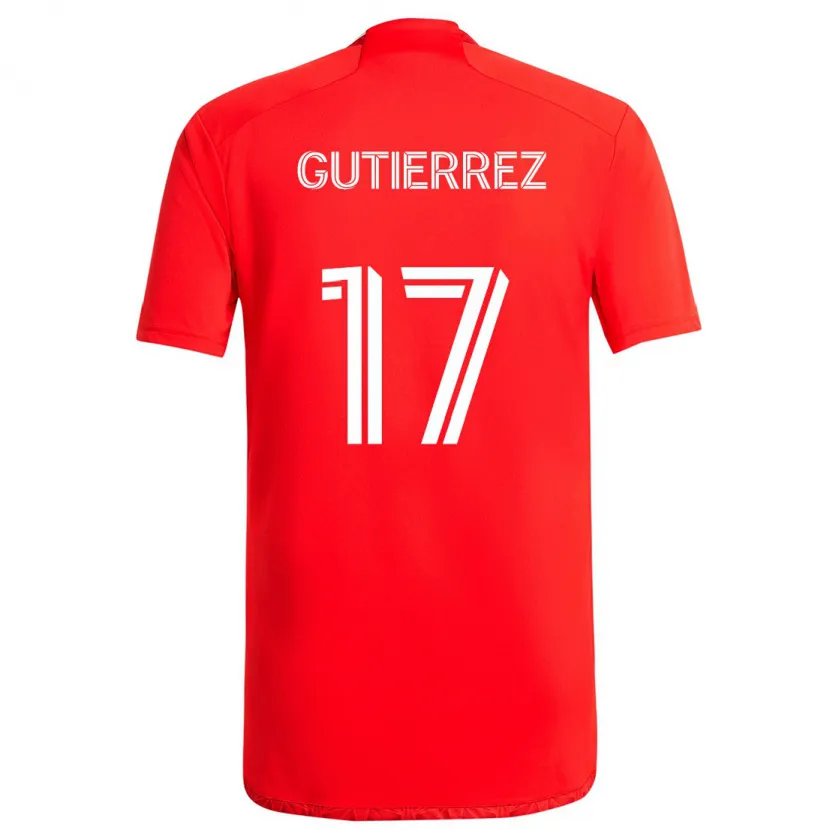 Danxen Enfant Maillot Brian Gutiérrez #17 Rouge Blanc Tenues Domicile 2024/25 T-Shirt