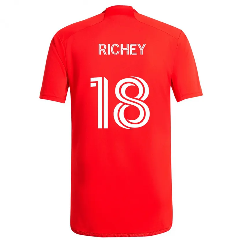 Danxen Enfant Maillot Spencer Richey #18 Rouge Blanc Tenues Domicile 2024/25 T-Shirt