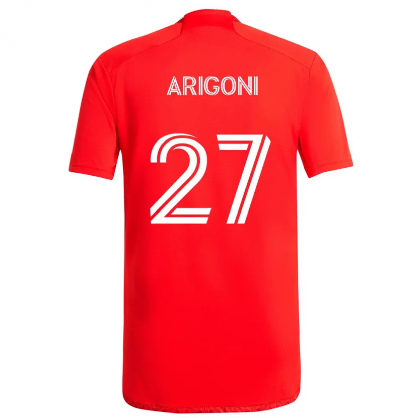 Danxen Enfant Maillot Allan Arigoni #27 Rouge Blanc Tenues Domicile 2024/25 T-Shirt