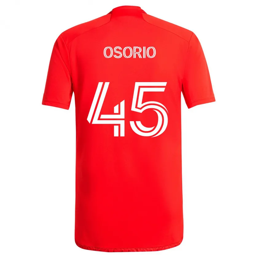 Danxen Enfant Maillot Harold Osorio #45 Rouge Blanc Tenues Domicile 2024/25 T-Shirt