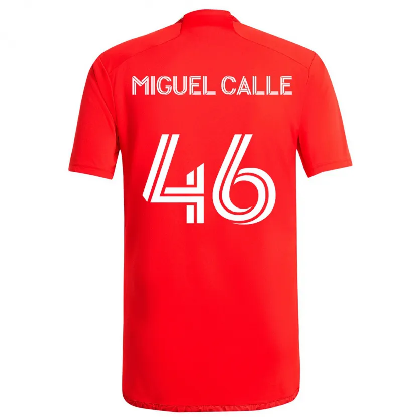 Danxen Enfant Maillot Juan Miguel Calle #46 Rouge Blanc Tenues Domicile 2024/25 T-Shirt