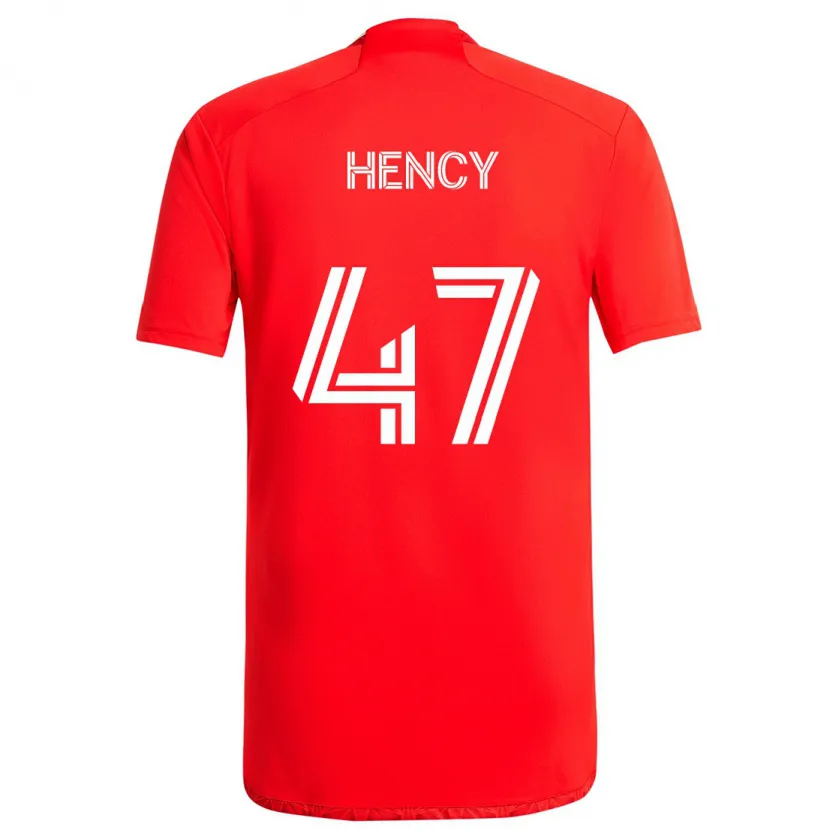 Danxen Enfant Maillot Billy Hency #47 Rouge Blanc Tenues Domicile 2024/25 T-Shirt