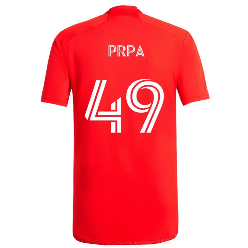 Danxen Enfant Maillot Luka Prpa #49 Rouge Blanc Tenues Domicile 2024/25 T-Shirt