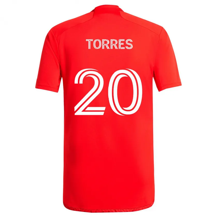 Danxen Enfant Maillot Jairo Torres #20 Rouge Blanc Tenues Domicile 2024/25 T-Shirt