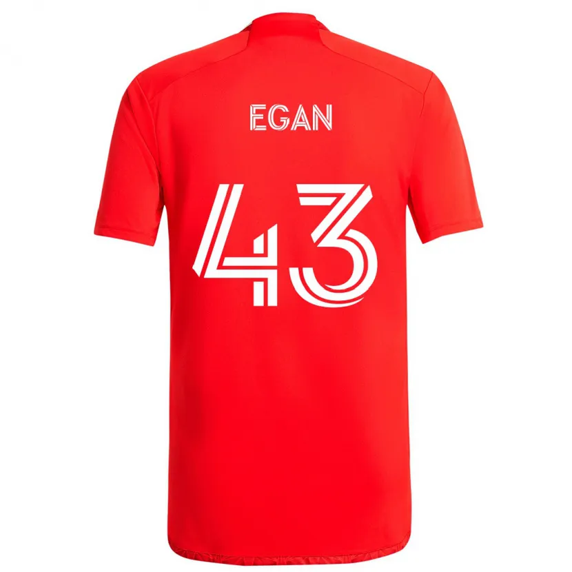 Danxen Enfant Maillot Noah Egan #43 Rouge Blanc Tenues Domicile 2024/25 T-Shirt