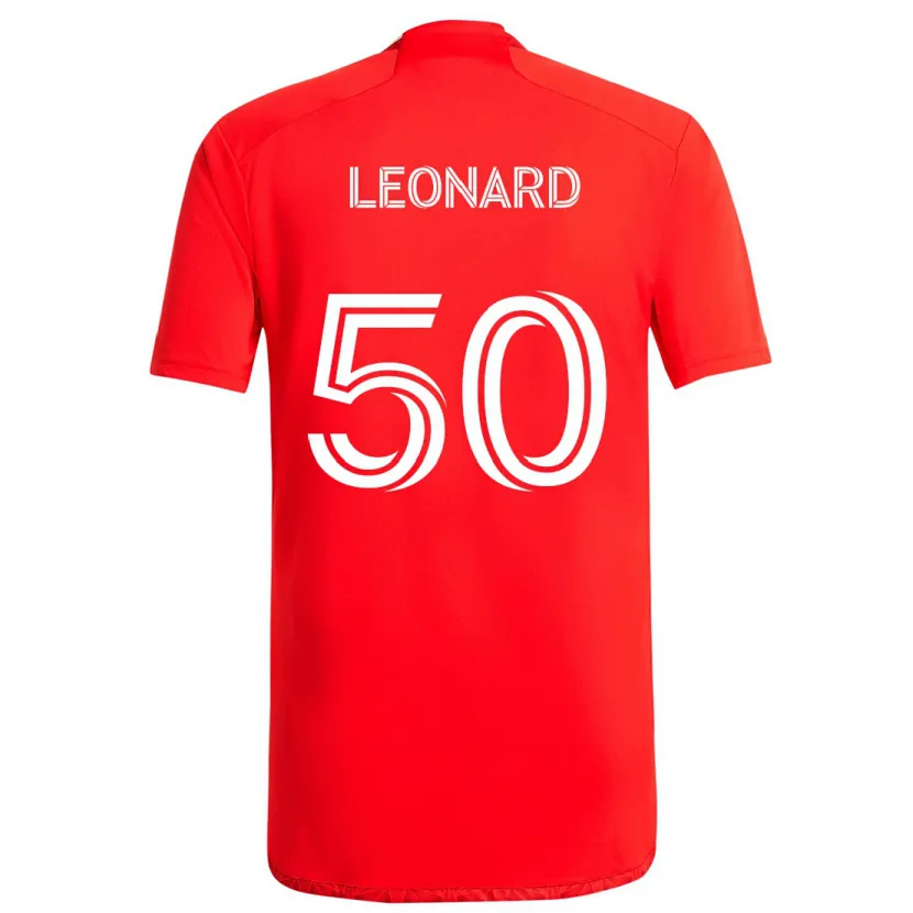 Danxen Enfant Maillot Eric Leonard #50 Rouge Blanc Tenues Domicile 2024/25 T-Shirt