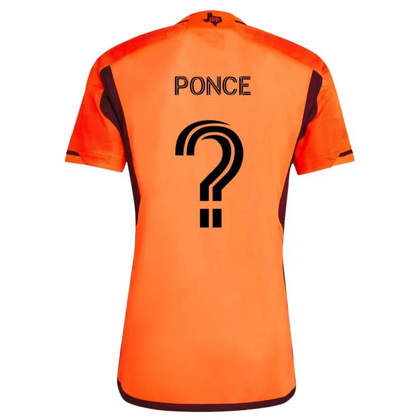 Danxen Enfant Maillot Ezequiel Ponce #0 Orange Noir Tenues Domicile 2024/25 T-Shirt