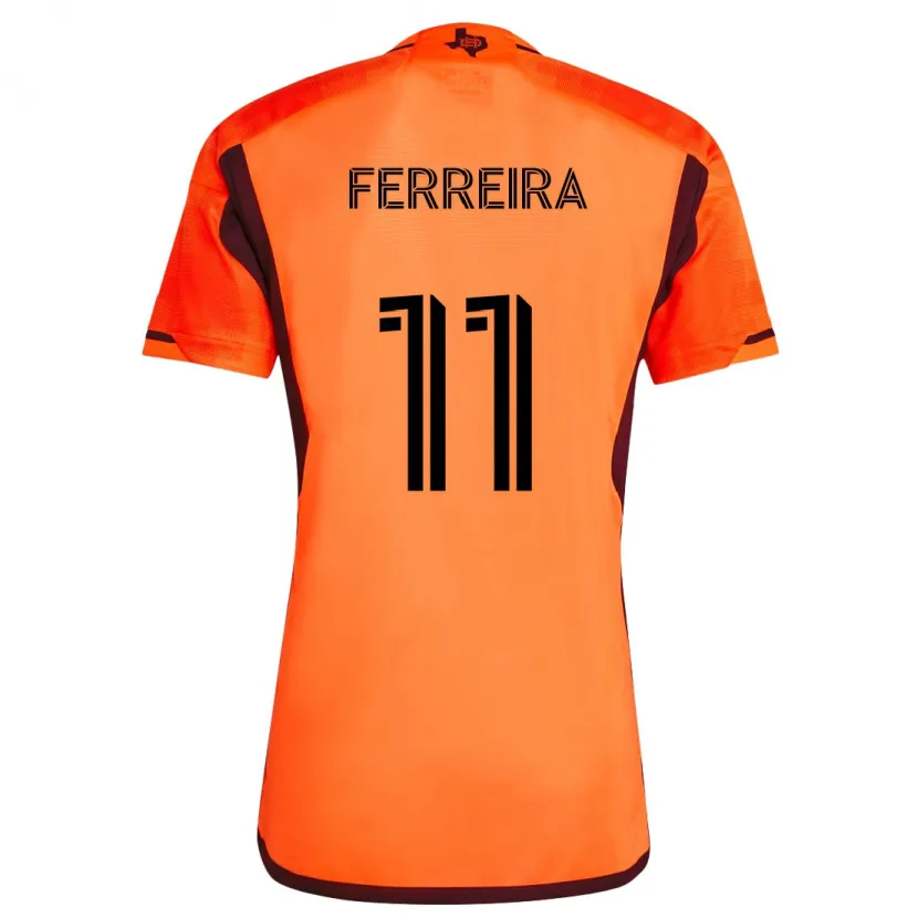 Danxen Enfant Maillot Sebastián Ferreira #11 Orange Noir Tenues Domicile 2024/25 T-Shirt