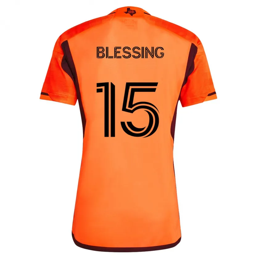 Danxen Enfant Maillot Latif Blessing #15 Orange Noir Tenues Domicile 2024/25 T-Shirt