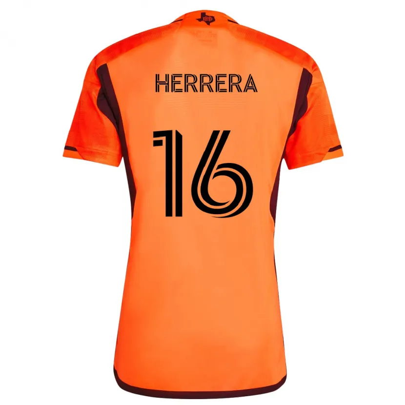 Danxen Enfant Maillot Héctor Herrera #16 Orange Noir Tenues Domicile 2024/25 T-Shirt