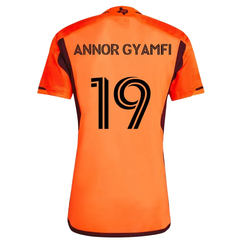 Danxen Enfant Maillot Stephen Annor Gyamfi #19 Orange Noir Tenues Domicile 2024/25 T-Shirt