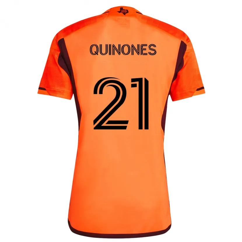 Danxen Enfant Maillot Nelson Quiñónes #21 Orange Noir Tenues Domicile 2024/25 T-Shirt