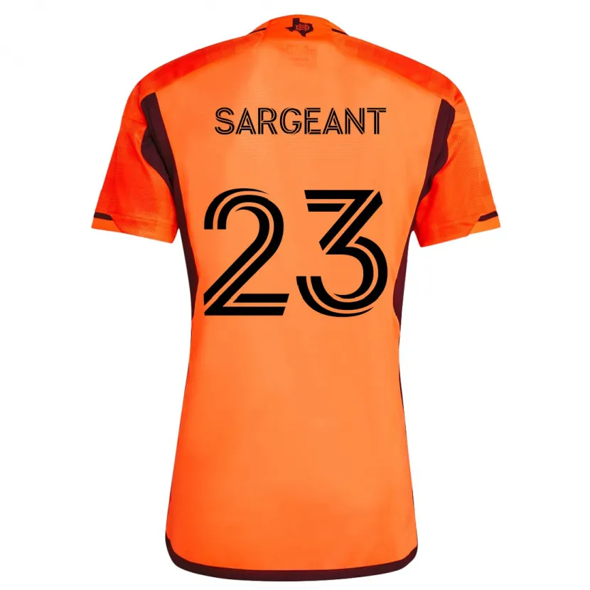 Danxen Enfant Maillot Kieran Sargeant #23 Orange Noir Tenues Domicile 2024/25 T-Shirt