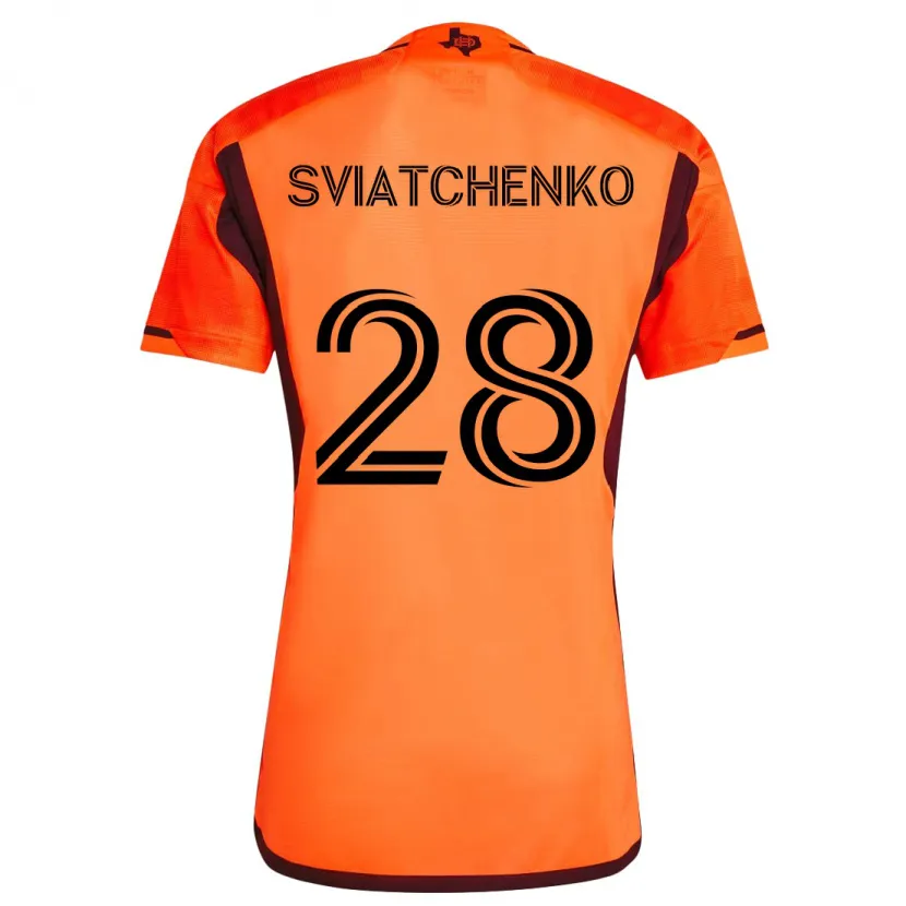 Danxen Enfant Maillot Erik Sviatchenko #28 Orange Noir Tenues Domicile 2024/25 T-Shirt