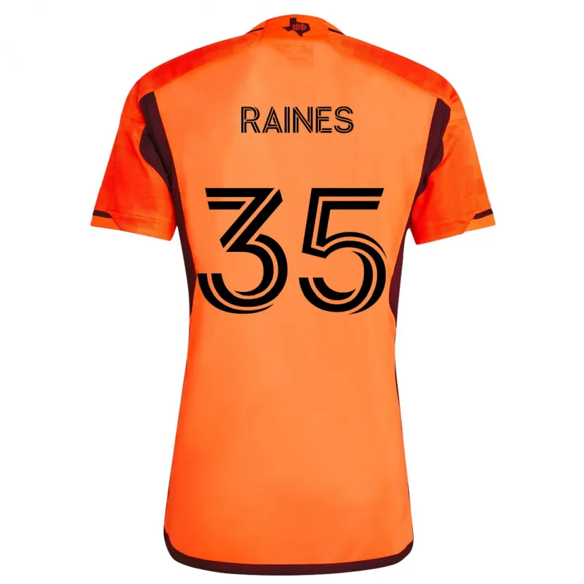 Danxen Enfant Maillot Brooklyn Raines #35 Orange Noir Tenues Domicile 2024/25 T-Shirt