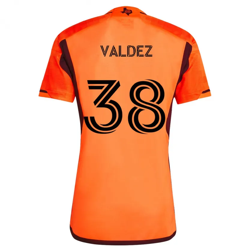 Danxen Enfant Maillot Xavier Valdez #38 Orange Noir Tenues Domicile 2024/25 T-Shirt