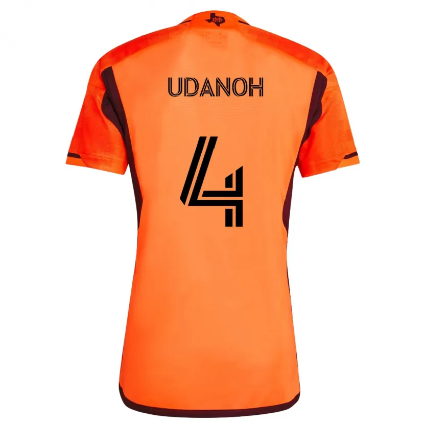 Danxen Enfant Maillot Iffy Udanoh #4 Orange Noir Tenues Domicile 2024/25 T-Shirt