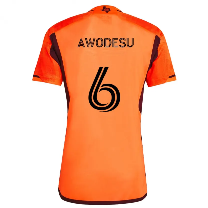 Danxen Enfant Maillot Femi Awodesu #6 Orange Noir Tenues Domicile 2024/25 T-Shirt