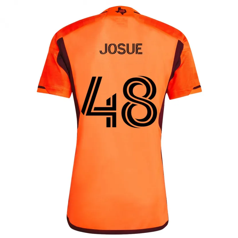 Danxen Enfant Maillot Josué Souza #48 Orange Noir Tenues Domicile 2024/25 T-Shirt