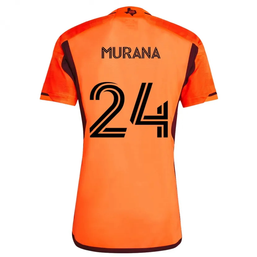 Danxen Enfant Maillot Mujeeb Murana #24 Orange Noir Tenues Domicile 2024/25 T-Shirt