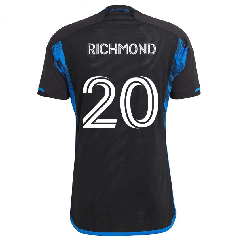 Danxen Enfant Maillot Will Richmond #20 Bleu Noir Tenues Domicile 2024/25 T-Shirt