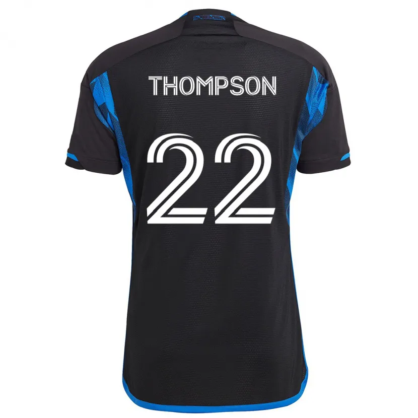 Danxen Enfant Maillot Tommy Thompson #22 Bleu Noir Tenues Domicile 2024/25 T-Shirt