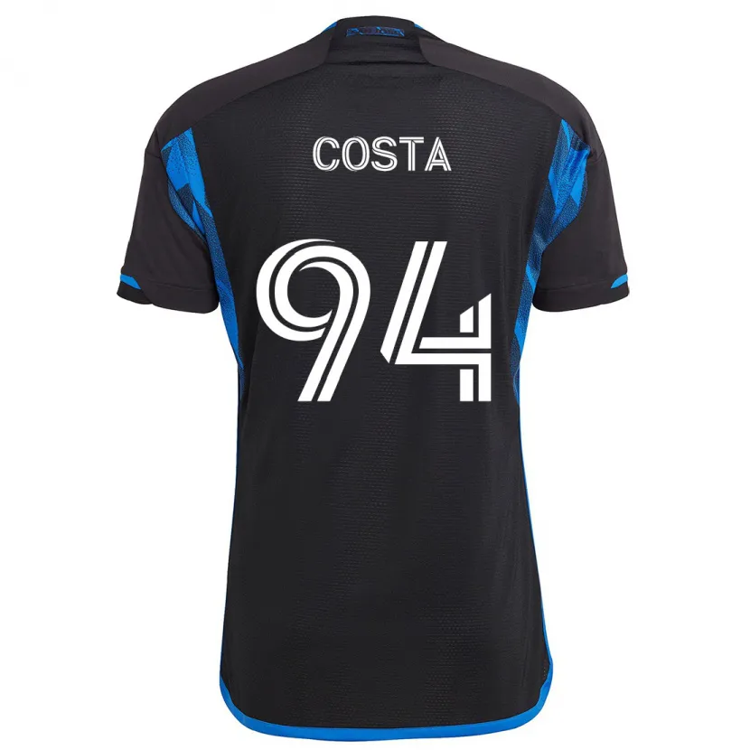 Danxen Enfant Maillot Vítor Costa #94 Bleu Noir Tenues Domicile 2024/25 T-Shirt