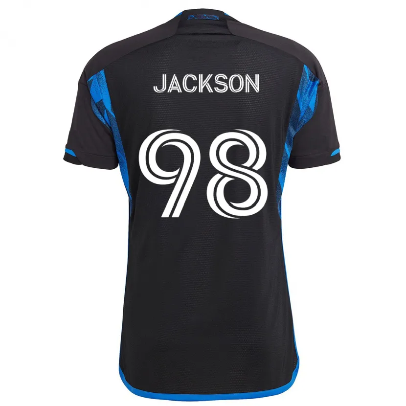 Danxen Enfant Maillot Jacob Jackson #98 Bleu Noir Tenues Domicile 2024/25 T-Shirt