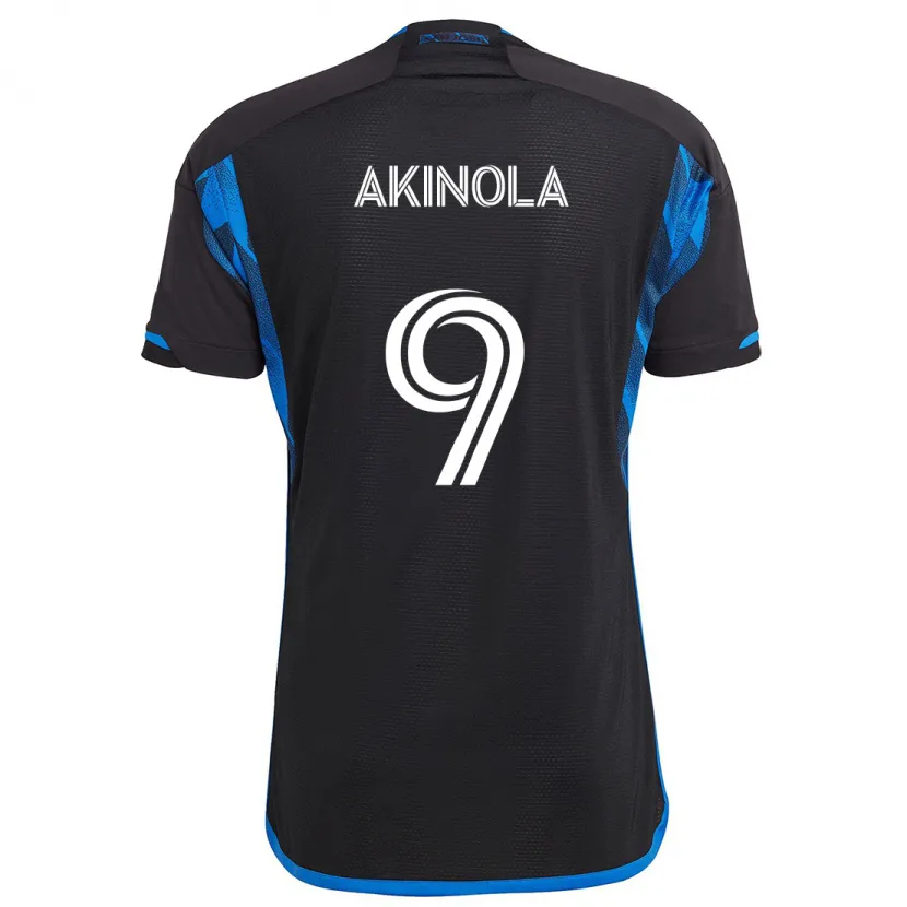 Danxen Enfant Maillot Ayo Akinola #9 Bleu Noir Tenues Domicile 2024/25 T-Shirt