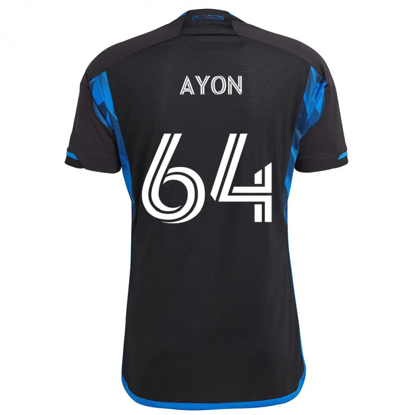 Danxen Enfant Maillot Jerry Ayon #64 Bleu Noir Tenues Domicile 2024/25 T-Shirt