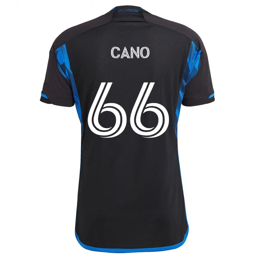 Danxen Enfant Maillot Alejandro Cano #66 Bleu Noir Tenues Domicile 2024/25 T-Shirt