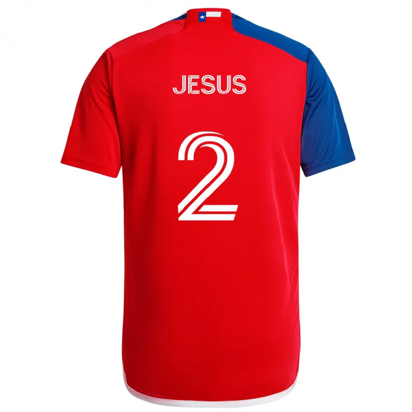 Danxen Enfant Maillot Geovane Jesus #2 Bleu Rouge Tenues Domicile 2024/25 T-Shirt