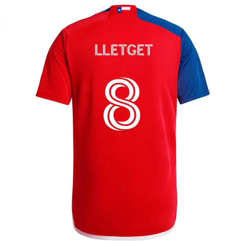 Danxen Enfant Maillot Sebastian Lletget #8 Bleu Rouge Tenues Domicile 2024/25 T-Shirt