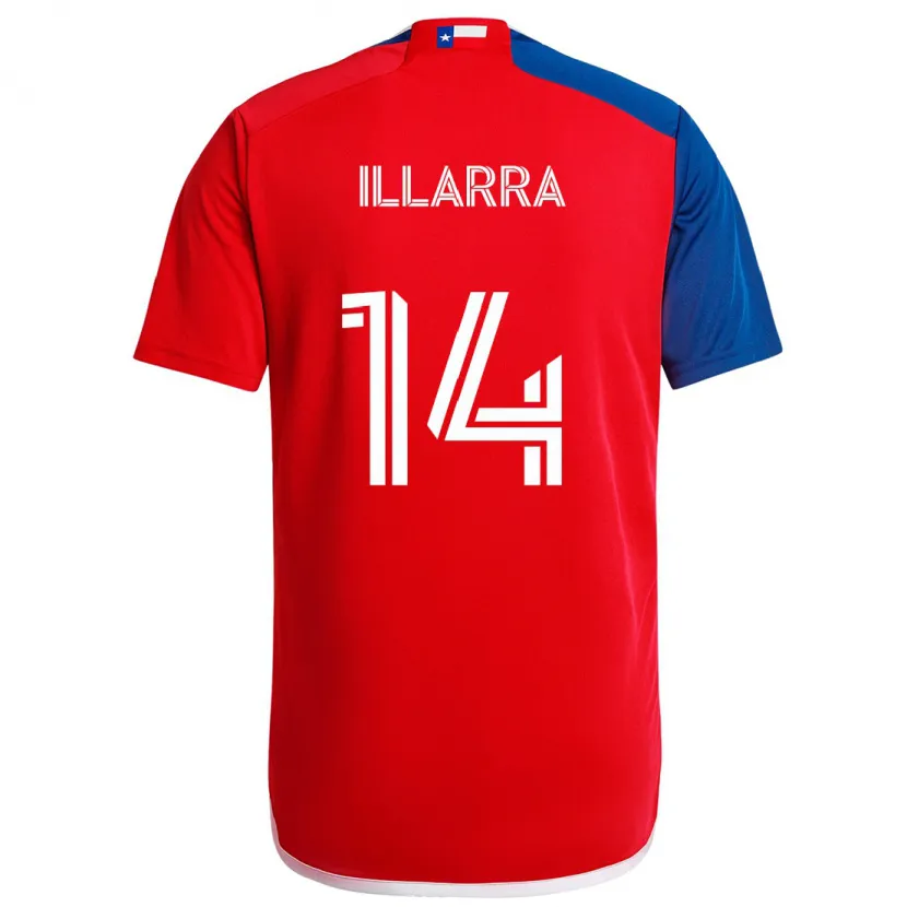 Danxen Enfant Maillot Asier Illarramendi #14 Bleu Rouge Tenues Domicile 2024/25 T-Shirt