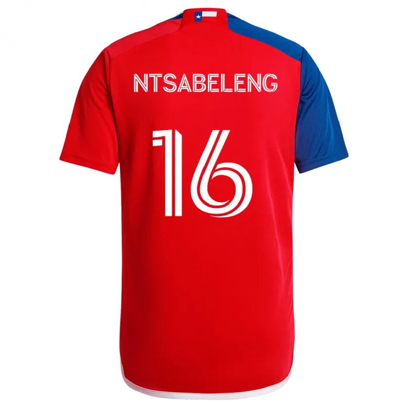 Danxen Enfant Maillot Tsiki Ntsabeleng #16 Bleu Rouge Tenues Domicile 2024/25 T-Shirt