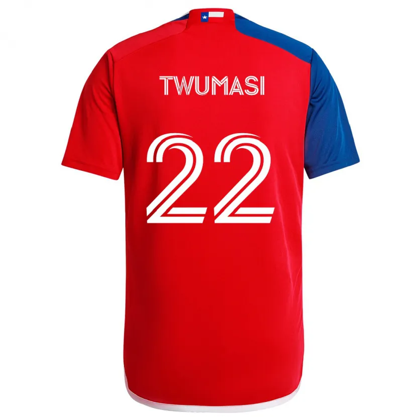 Danxen Enfant Maillot Ema Twumasi #22 Bleu Rouge Tenues Domicile 2024/25 T-Shirt