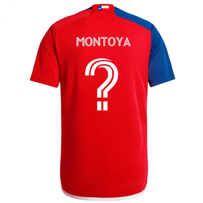 Danxen Enfant Maillot Nicolás Montoya #0 Bleu Rouge Tenues Domicile 2024/25 T-Shirt