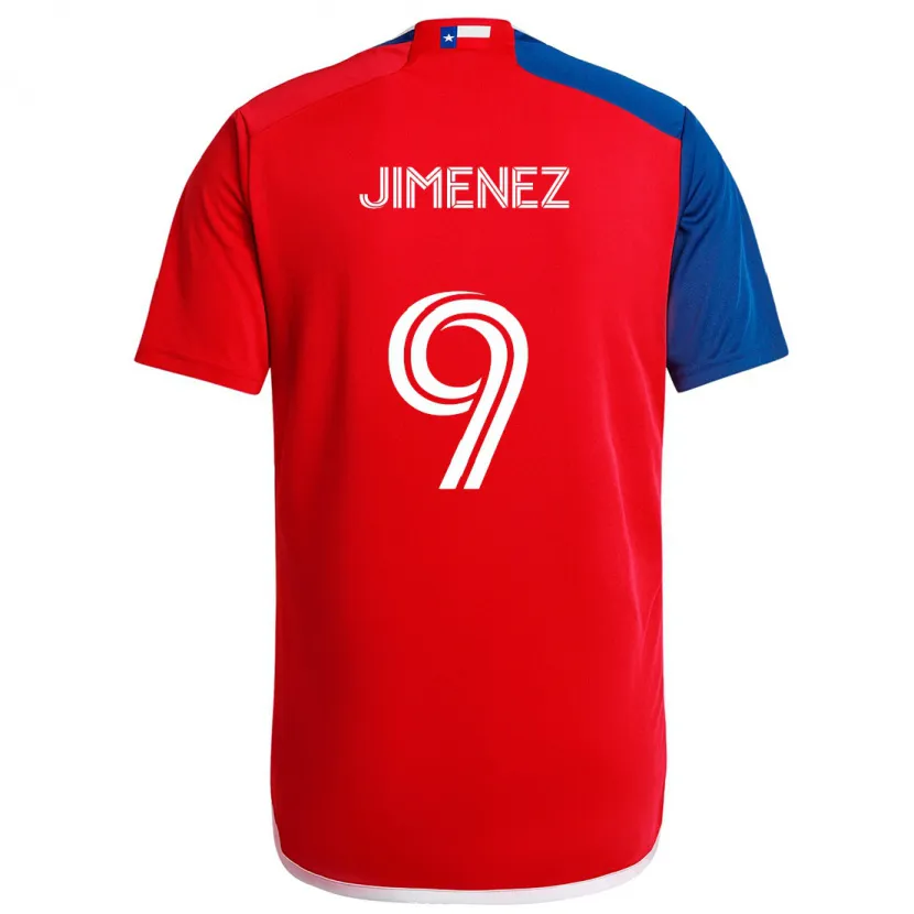 Danxen Enfant Maillot Jesús Jiménez #9 Bleu Rouge Tenues Domicile 2024/25 T-Shirt