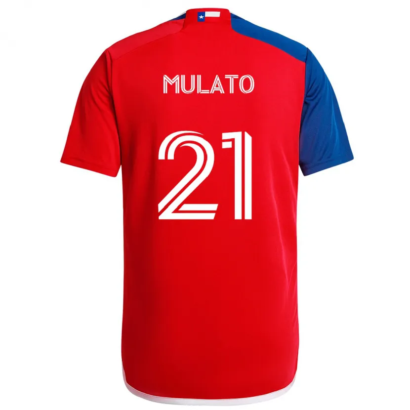 Danxen Enfant Maillot José Mulato #21 Bleu Rouge Tenues Domicile 2024/25 T-Shirt