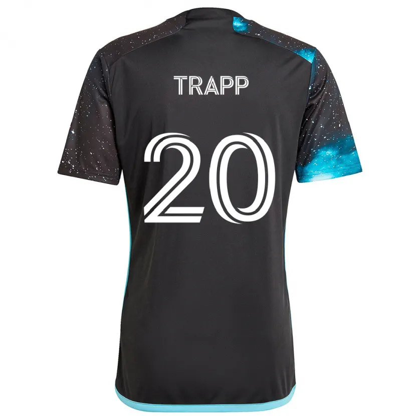 Danxen Enfant Maillot Wil Trapp #20 Noir Bleu Tenues Domicile 2024/25 T-Shirt