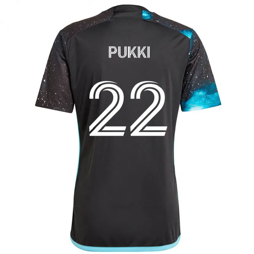 Danxen Enfant Maillot Teemu Pukki #22 Noir Bleu Tenues Domicile 2024/25 T-Shirt