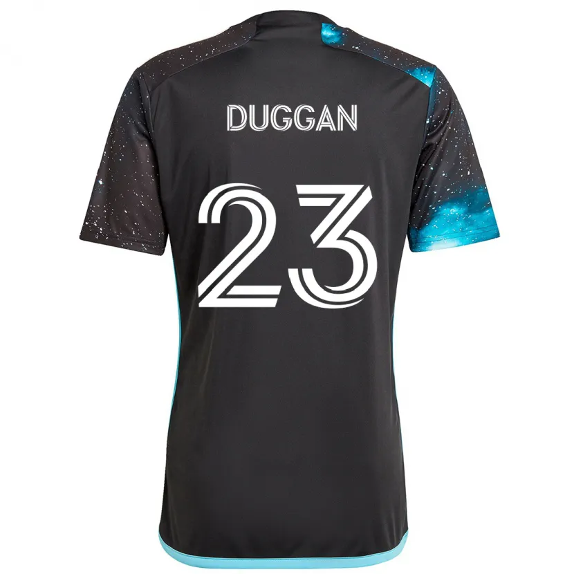 Danxen Enfant Maillot Morris Duggan #23 Noir Bleu Tenues Domicile 2024/25 T-Shirt