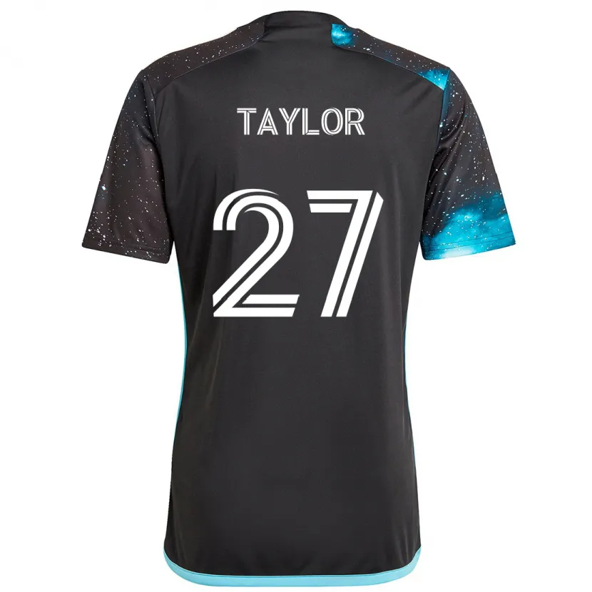 Danxen Enfant Maillot D.j. Taylor #27 Noir Bleu Tenues Domicile 2024/25 T-Shirt