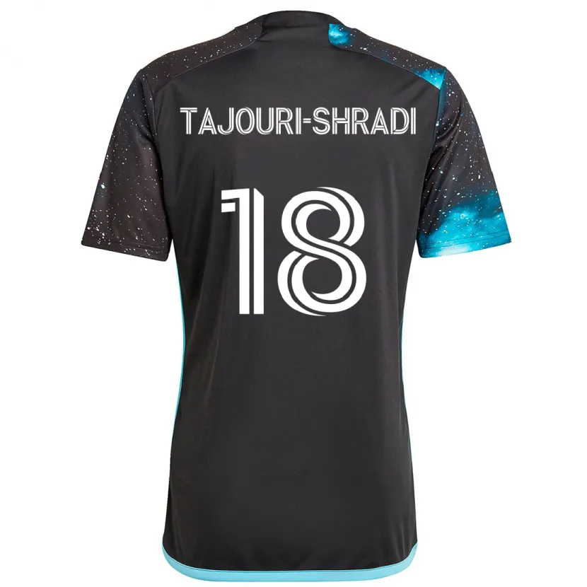 Danxen Enfant Maillot Ismael Tajouri-Shradi #18 Noir Bleu Tenues Domicile 2024/25 T-Shirt