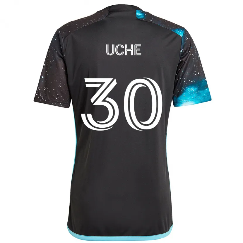 Danxen Enfant Maillot Cc Uche #30 Noir Bleu Tenues Domicile 2024/25 T-Shirt