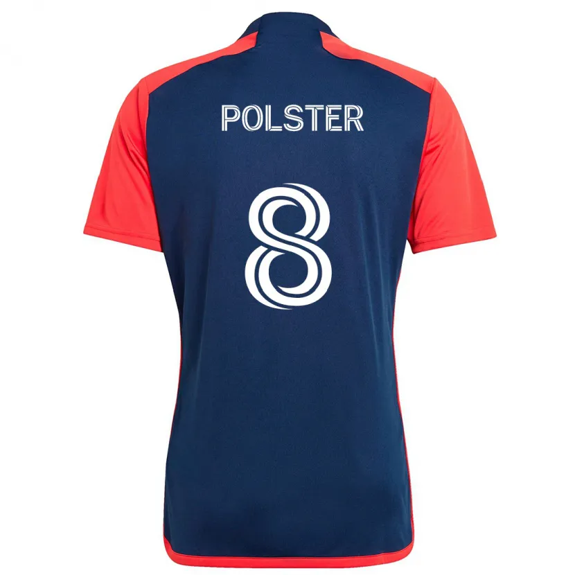 Danxen Enfant Maillot Matt Polster #8 Bleu Rouge Tenues Domicile 2024/25 T-Shirt