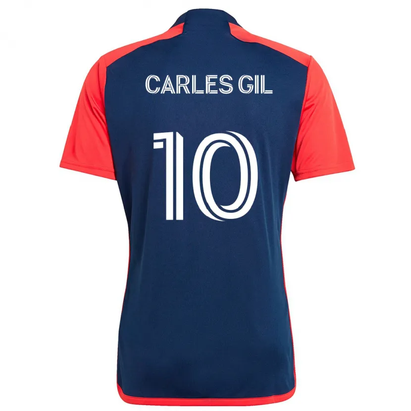 Danxen Enfant Maillot Carles Gil #10 Bleu Rouge Tenues Domicile 2024/25 T-Shirt