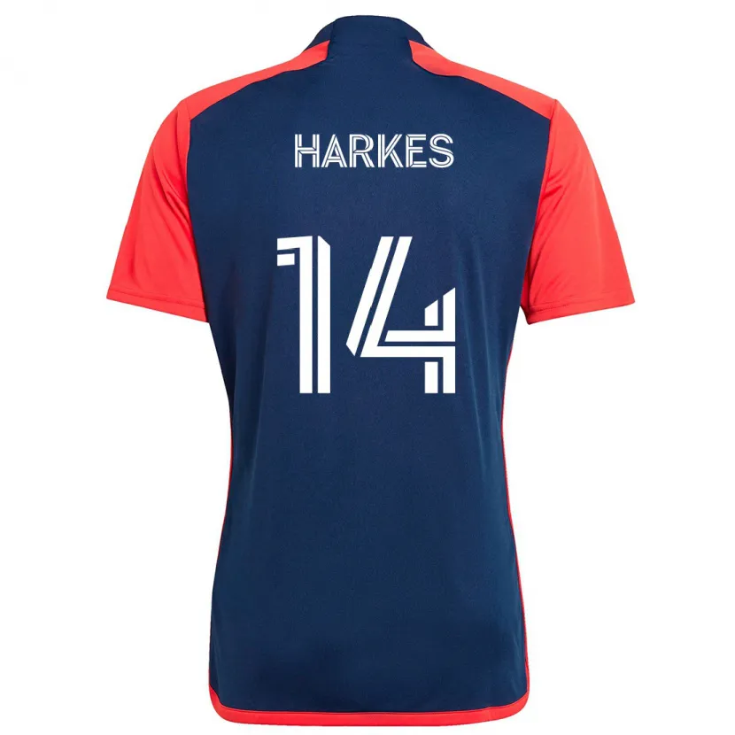 Danxen Enfant Maillot Ian Harkes #14 Bleu Rouge Tenues Domicile 2024/25 T-Shirt