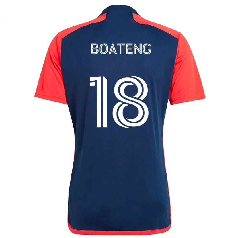 Danxen Enfant Maillot Emmanuel Boateng #18 Bleu Rouge Tenues Domicile 2024/25 T-Shirt