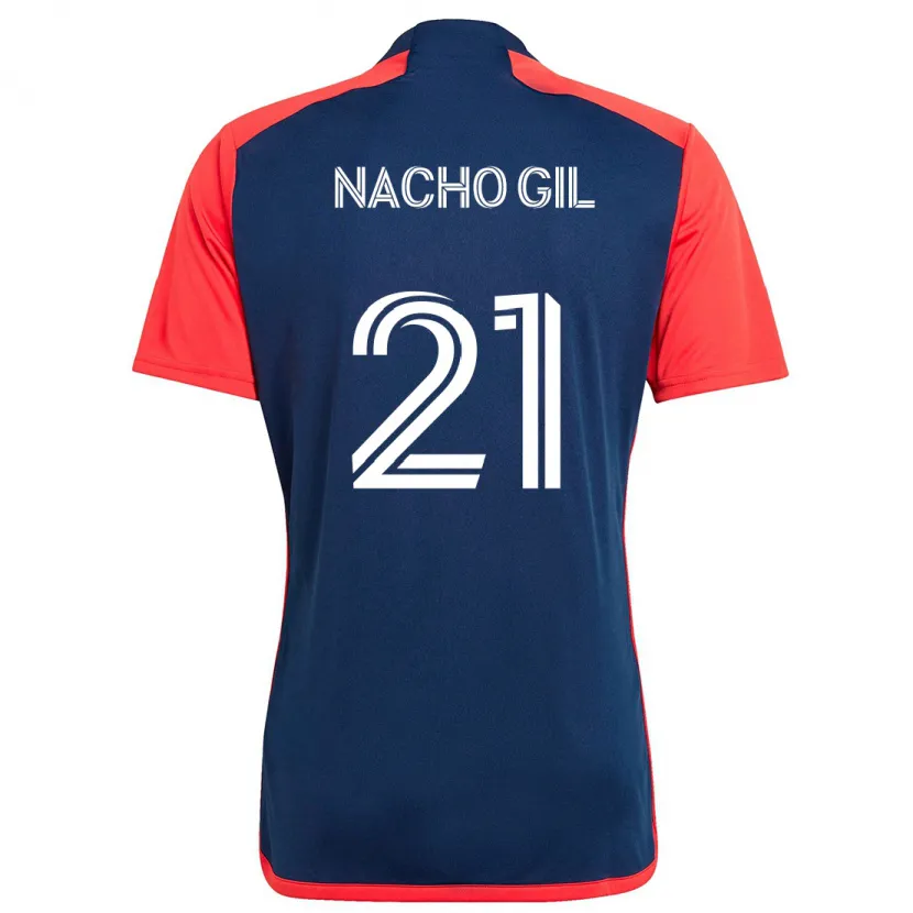 Danxen Enfant Maillot Nacho Gil #21 Bleu Rouge Tenues Domicile 2024/25 T-Shirt